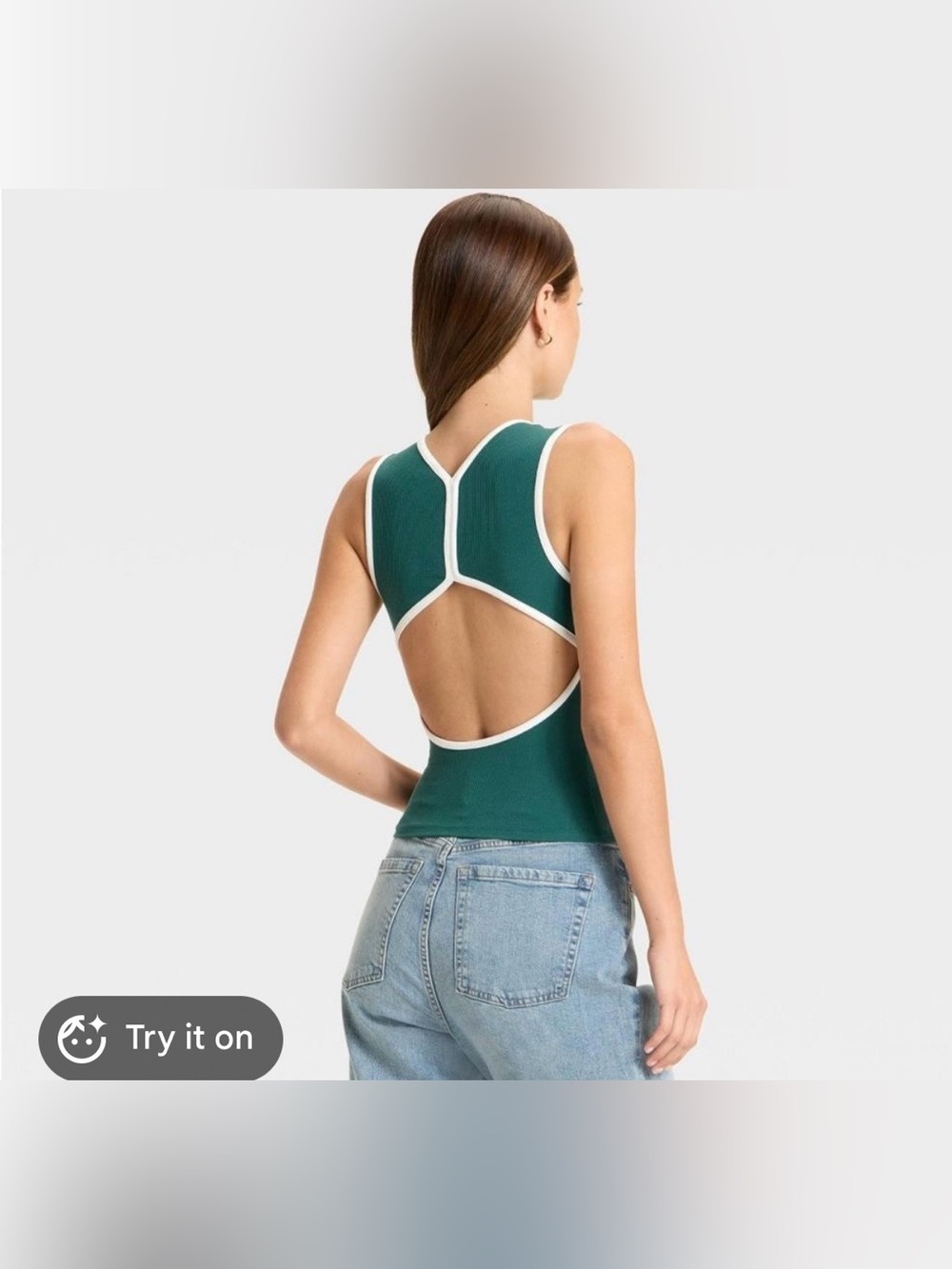Wild Fable Open Back Ribbed Trim Top NWT - Picture 8 of 8